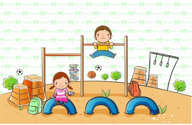 体育锻炼的卡通插画——幼儿园篇
